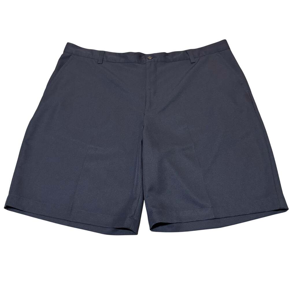 IZOD Golf Shorts Mens Size 44 Navy Blue Flat Front Straight Fit 10” Inseam